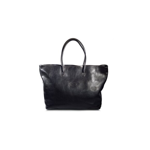 Terrida Tangaroa Black Leather Weekender Travel Tote Bag - Picture 2 of 13